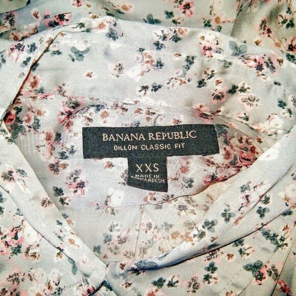 Banana Republic Dillon Shirt Women Print Long Sleeve Pleated Size XXS Fl… - Picture 6 of 6